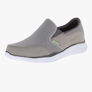 👟 MEN'S SIZE 9.5W GREY & WHITE SKECHERS EQULIZER-PERSISTANT LOAFER SHOE - EUC👟